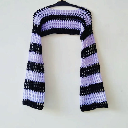 Multicolor  Crocheted Mesh Bolero Shrug